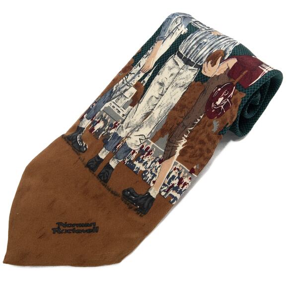 Vintage Norman Rockwell 100% Silk Necktie - Picture 1 of 9